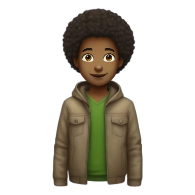 ethiopian kid with afro hair style, not much of average black kid but fairly white sticker