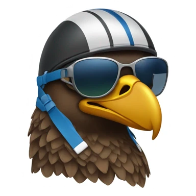 Eagle with football helmet and sunglasses  sticker