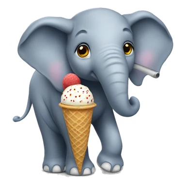 Elephant eating a ice cream cons sticker