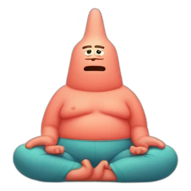 Patrick star doing a meditation sticker