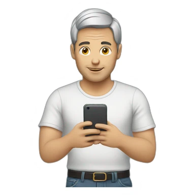Man using mobile  sticker