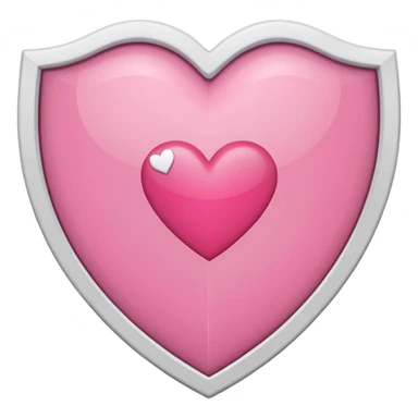 pink shield with white frame and a heart on it sticker