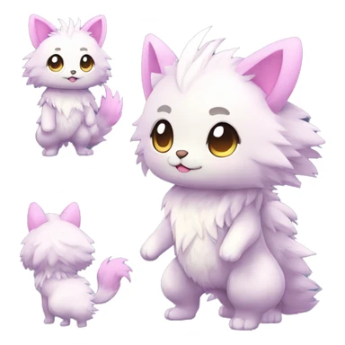 High quality detailed Cute Cool Kawaii stylish Pretty Chibi Fur-Sona Shiny Colorful Sparkly Fakemon Full Body sticker