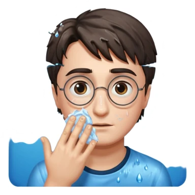harry potter is washing his face sticker