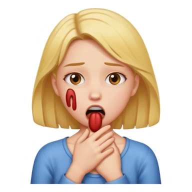 girl choking herself  sticker