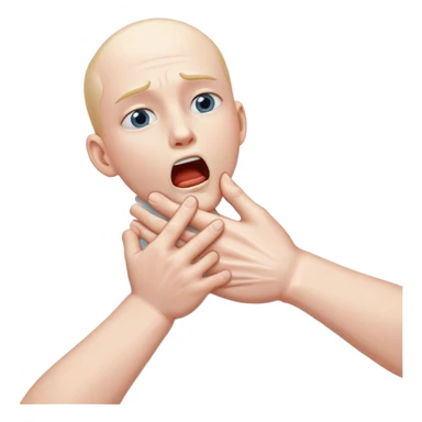 Hands over a throat  sticker