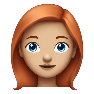 a girl with blue eyes, straight red hair sticker