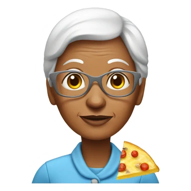 Grandmother with omelet with mushrooms  sticker