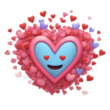 Big heart radiating smaller hearts sticker