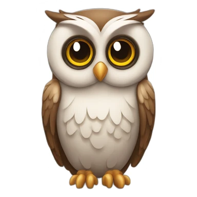 Friendly owl with big eyes sitting sticker