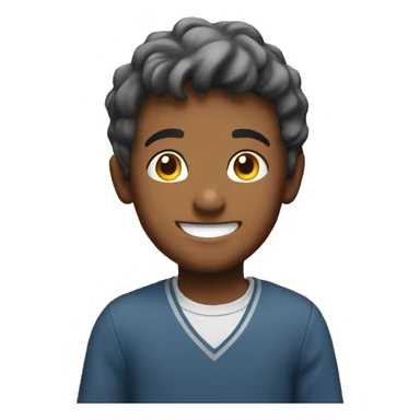 smiling boy against brick wall sticker