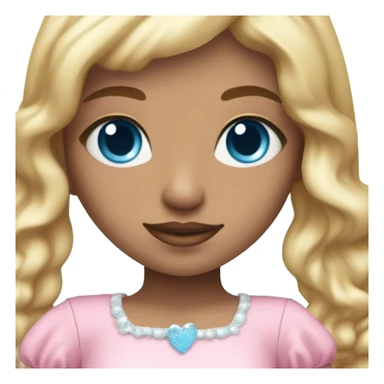 ocean blue doll eyes, blonde hair, feminine, pink, girl, angelic sticker