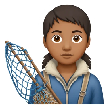 Inuit with a fishing net sticker