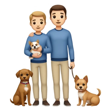 full body man holding dog biscute sticker