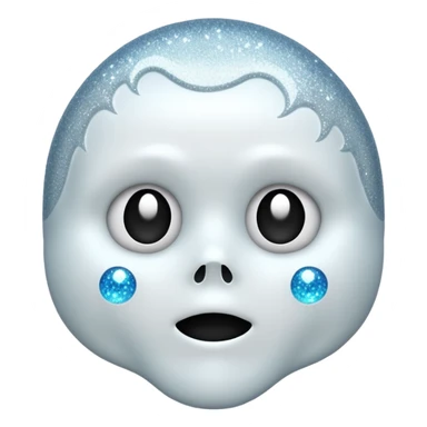 white Ghost face glitter  sticker