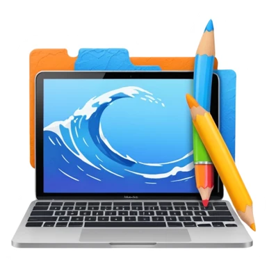 mac os mixed papers, wall paints, videos skeuomorphic sticker