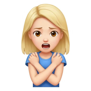 arms crossed holding neck screaming girl sticker