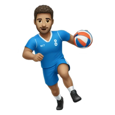 Joueur de handball avec un maillot bleu numéro 67 sticker