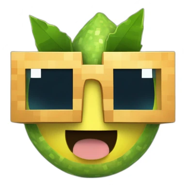 Citron minecraft qui porte des lunettes de soleil  sticker