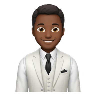 businessman, black skin, white suit vest sticker