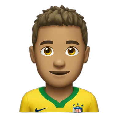neymar wearing a yellow shirt with green collar sticker