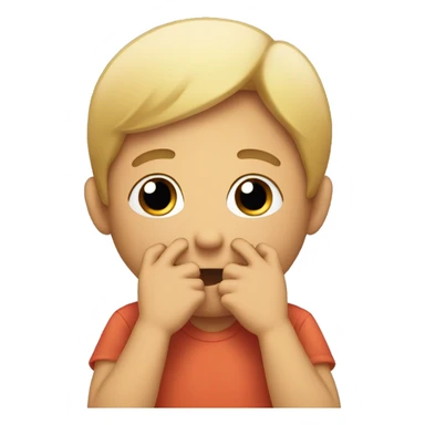 blushing emoji holding his hands infront of his face being shy sticker