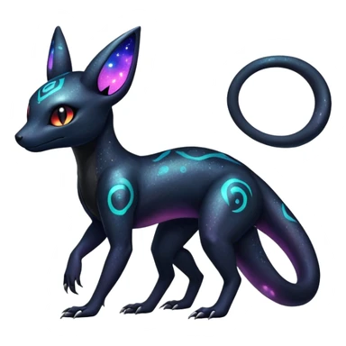 Nebulae Salandit-Umbreon-Fakémon-hybrid-creature (full body)  sticker