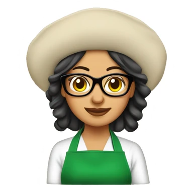 mexican lady green apron  with glasses cooking tacos sticker