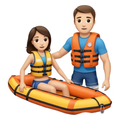 Man rescuing woman sticker