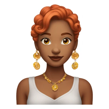 Uma menininha ruiva com brincos que parecem sol sticker