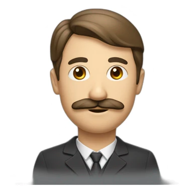 un homme avec une petite moustache au milieu du visage sticker