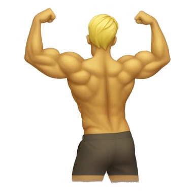 Back muscle yellow emoji tone  sticker