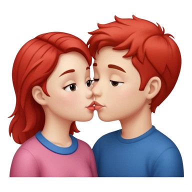 Boy and girl kiss sticker