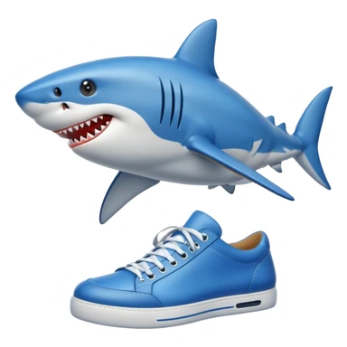 Shark wearing shoes sticker