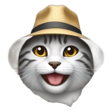 A cat crying whit a hat  sticker