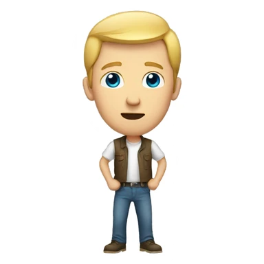 White Man showing stop sing  sticker