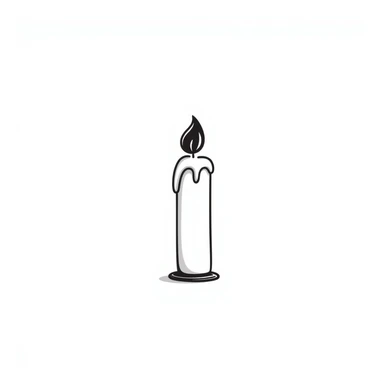 white candle sticker