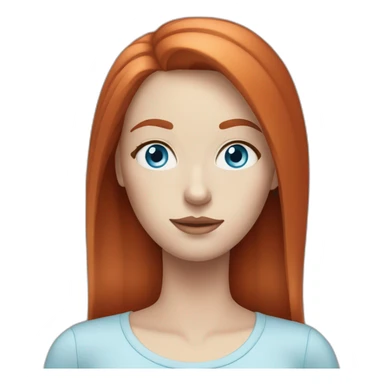 pale woman with blue eyes and straight medium length red hair sticker