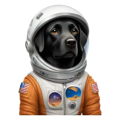 black labrador in Mars spacesuit sticker