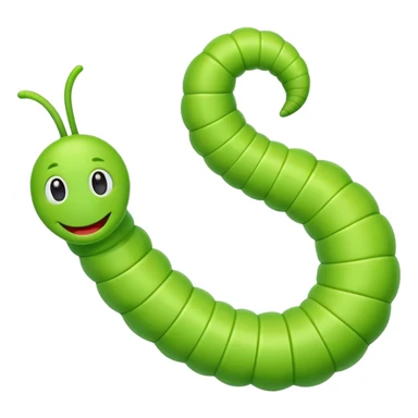 long whimsical cartoon worm emoji, exaggerated length sticker
