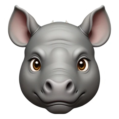 cinematic-noble-rhinoceros-portrait-emoji,-poised-and-regal,-with-a-massive,-powerful-build-and-a-thick,-deep-set-soulful-piercing-eyes,-simplified-yet-sharp-and-sophisticated-features,-highly-detailed, large eyes, slate grey hide sticker