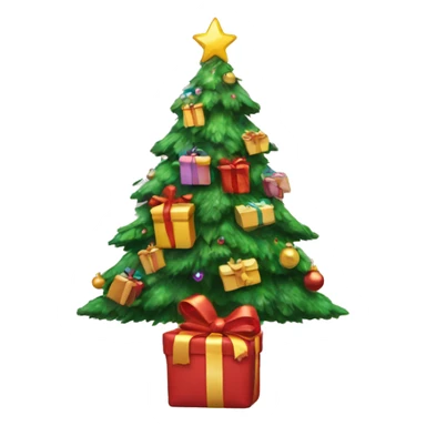 Christmas tree with presents underneath  sticker