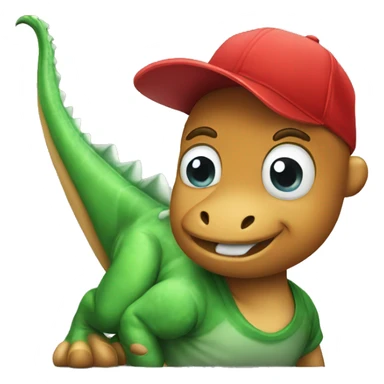 Dinosaur with red t shirt sticker