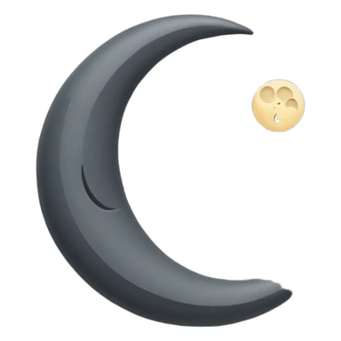 
iOS style emoji, minimal crescent, dark fantasy moon, flat sticker