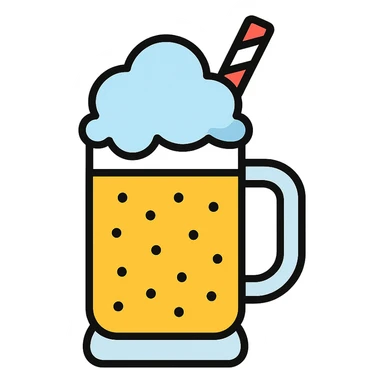 simple and clean color outline icon of cream soda sticker
