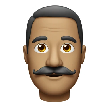 realistic portrait of man with moustache  sticker