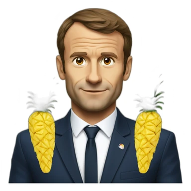 Macron mange un ananas  sticker