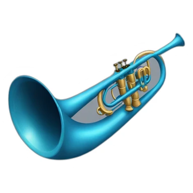 Round hunting horn blue sticker