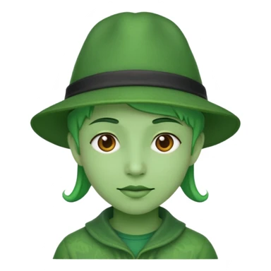 people with green hat sticker