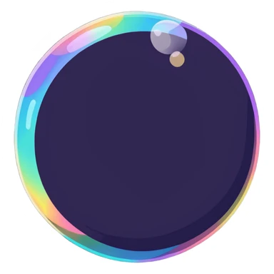 big iridescent soap bubble with small bubbles next to it sticker